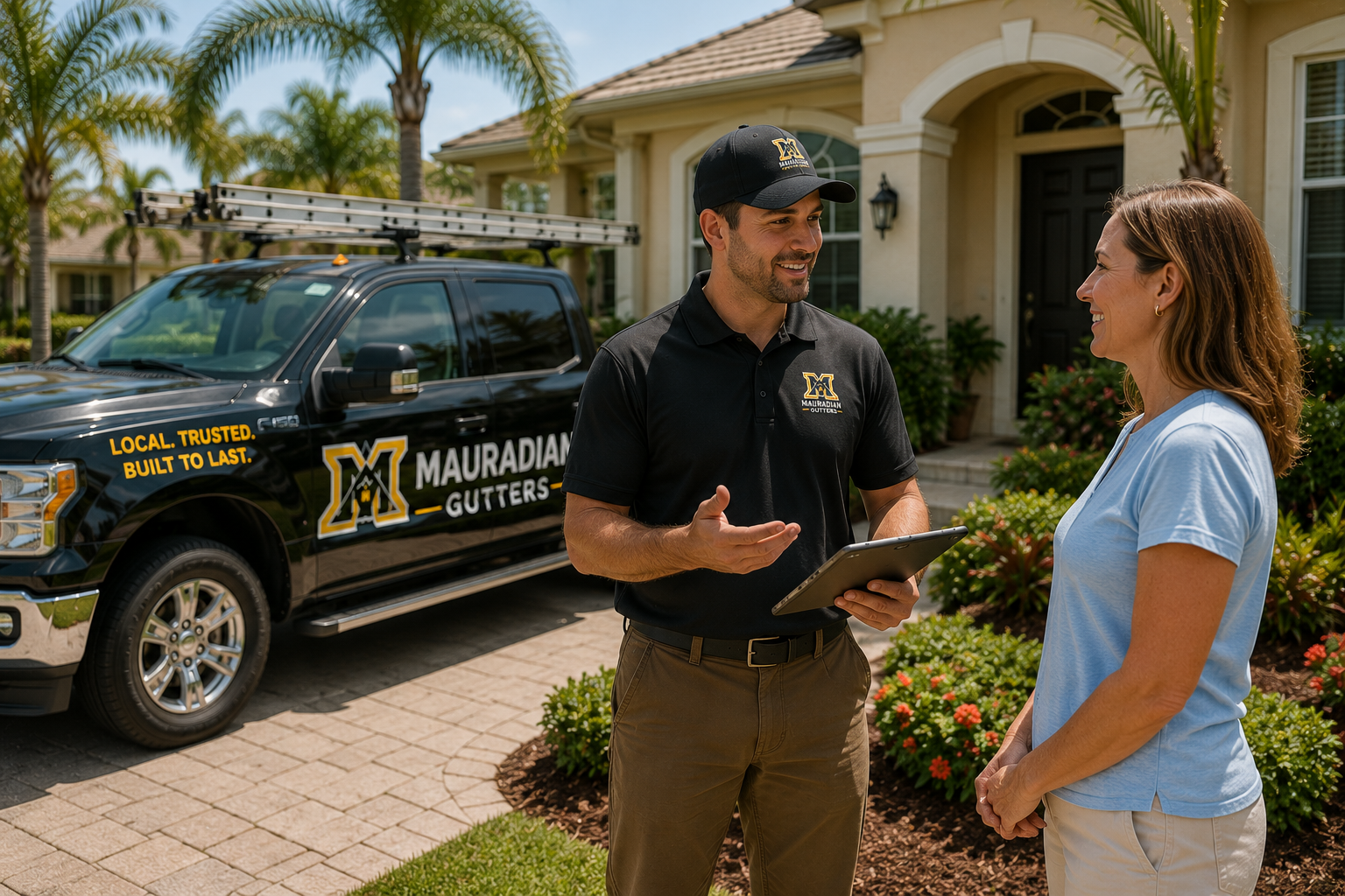 Mauradian Gutters serving a Florida homeowner.